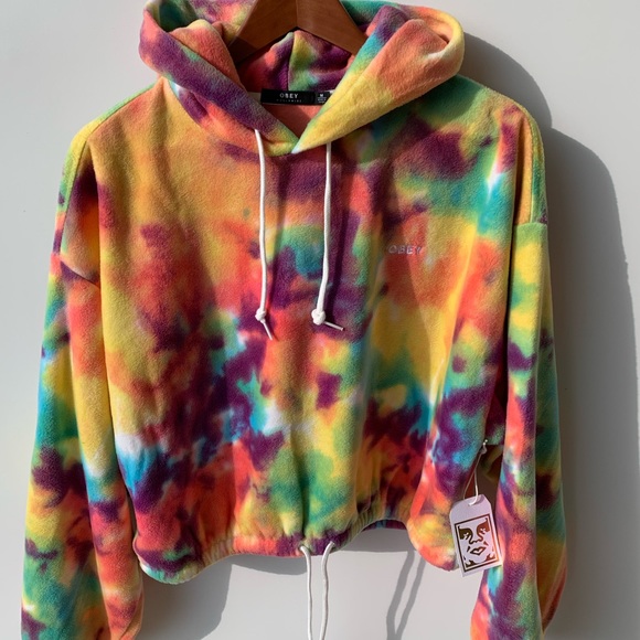 NWT HOST PICK OBEY Russett Hooded Sweatshirt Tie-dye - Picture 6 of 9